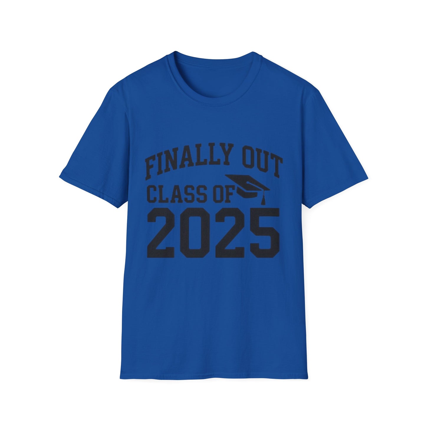 Graduation T-Shirt: Finally Out Class of 2025 Unisex Softstyle Tee
