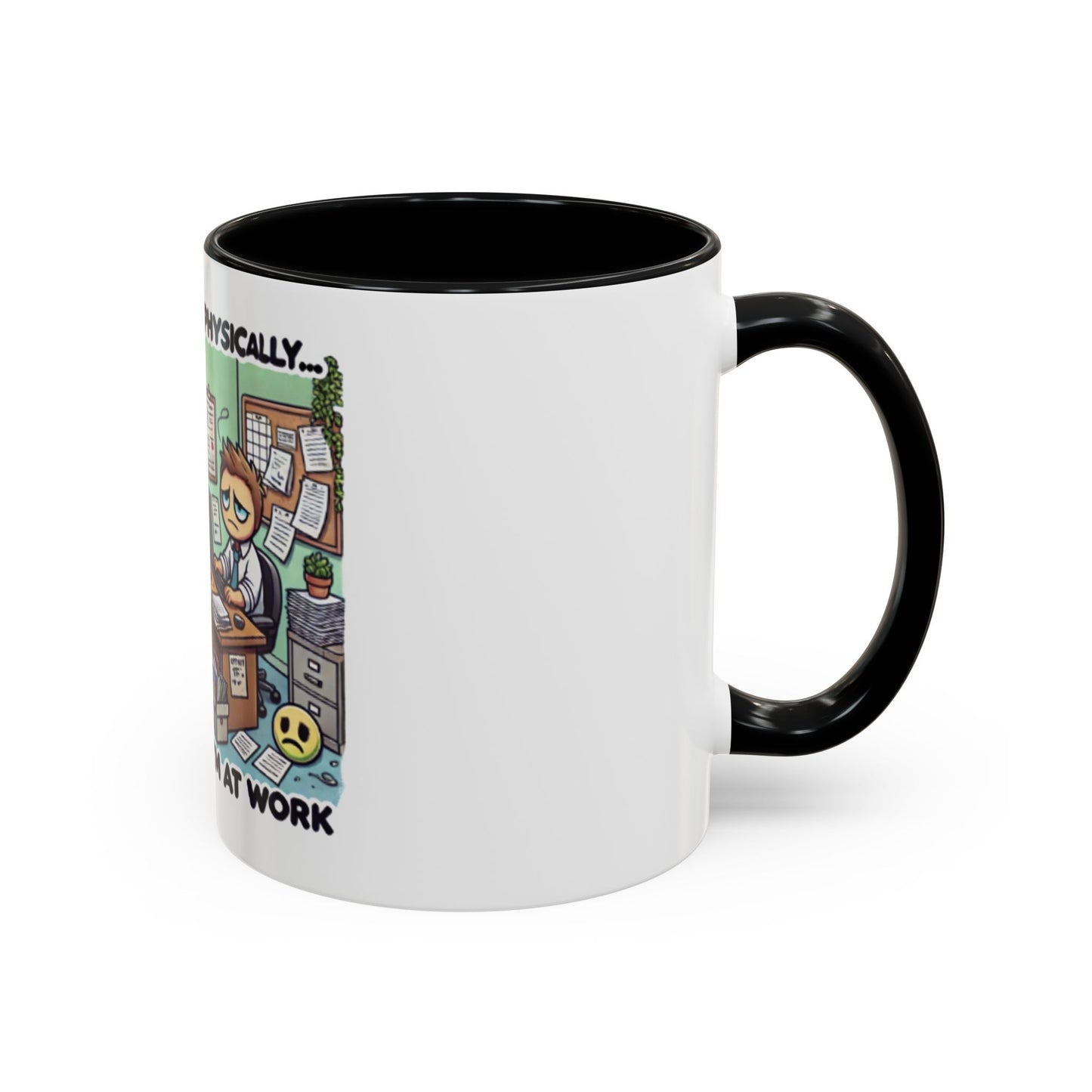 Humorous Dual-Design Coffee Mug - 'Mentally on a Beach, Physically at Work'