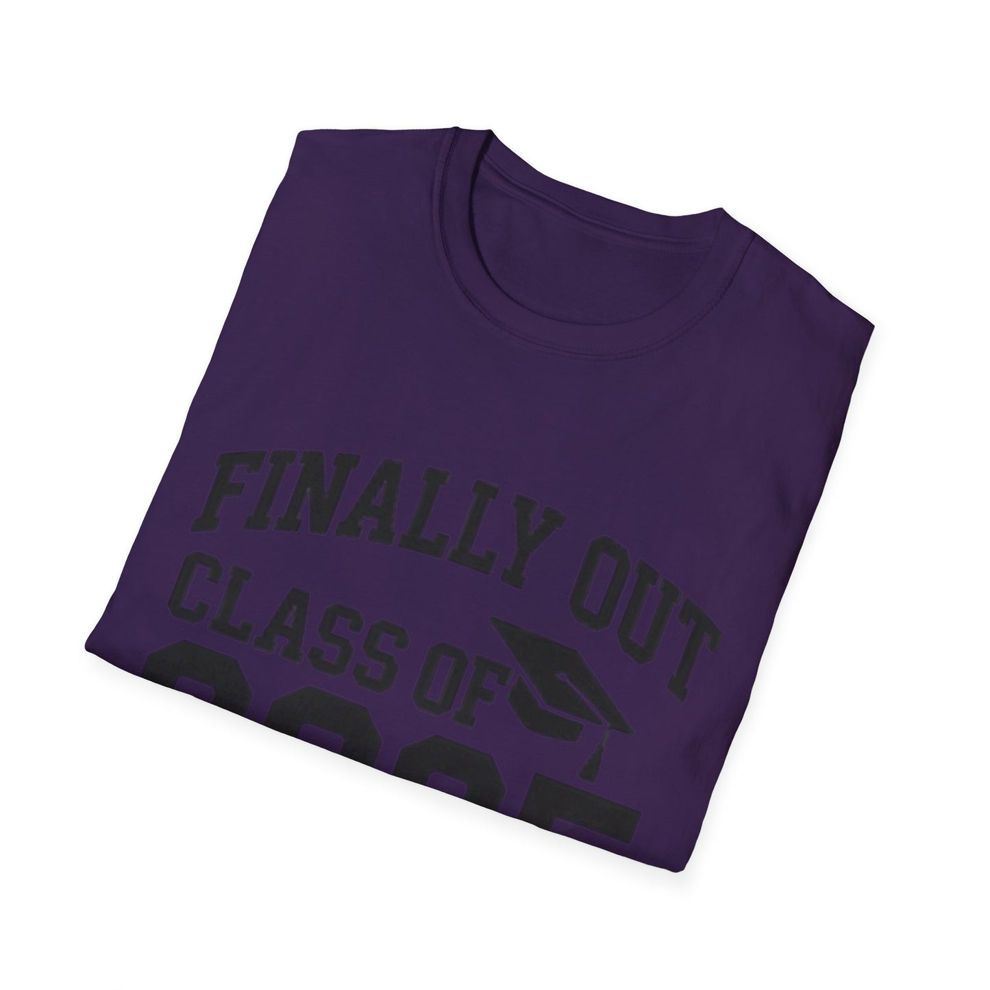 Graduation T-Shirt: Finally Out Class of 2025 Unisex Softstyle Tee