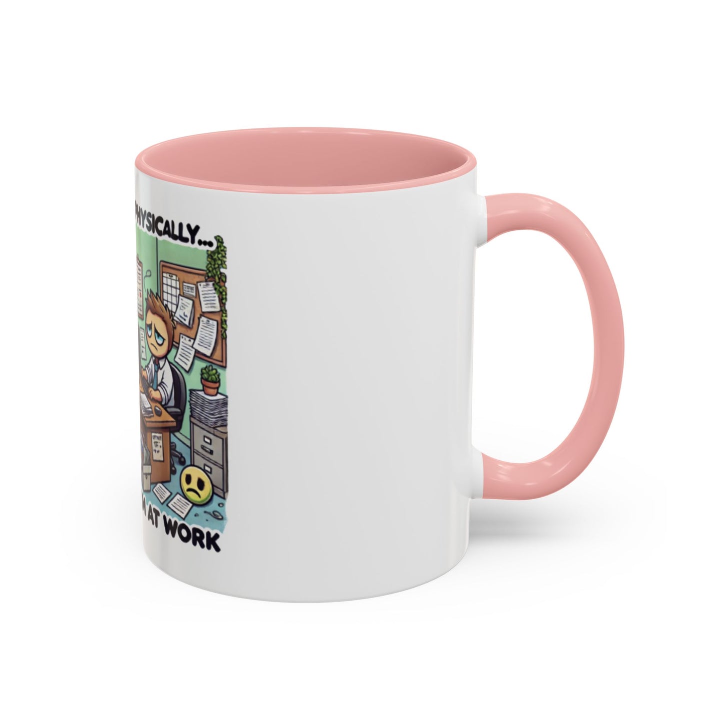 Humorous Dual-Design Coffee Mug - 'Mentally on a Beach, Physically at Work'