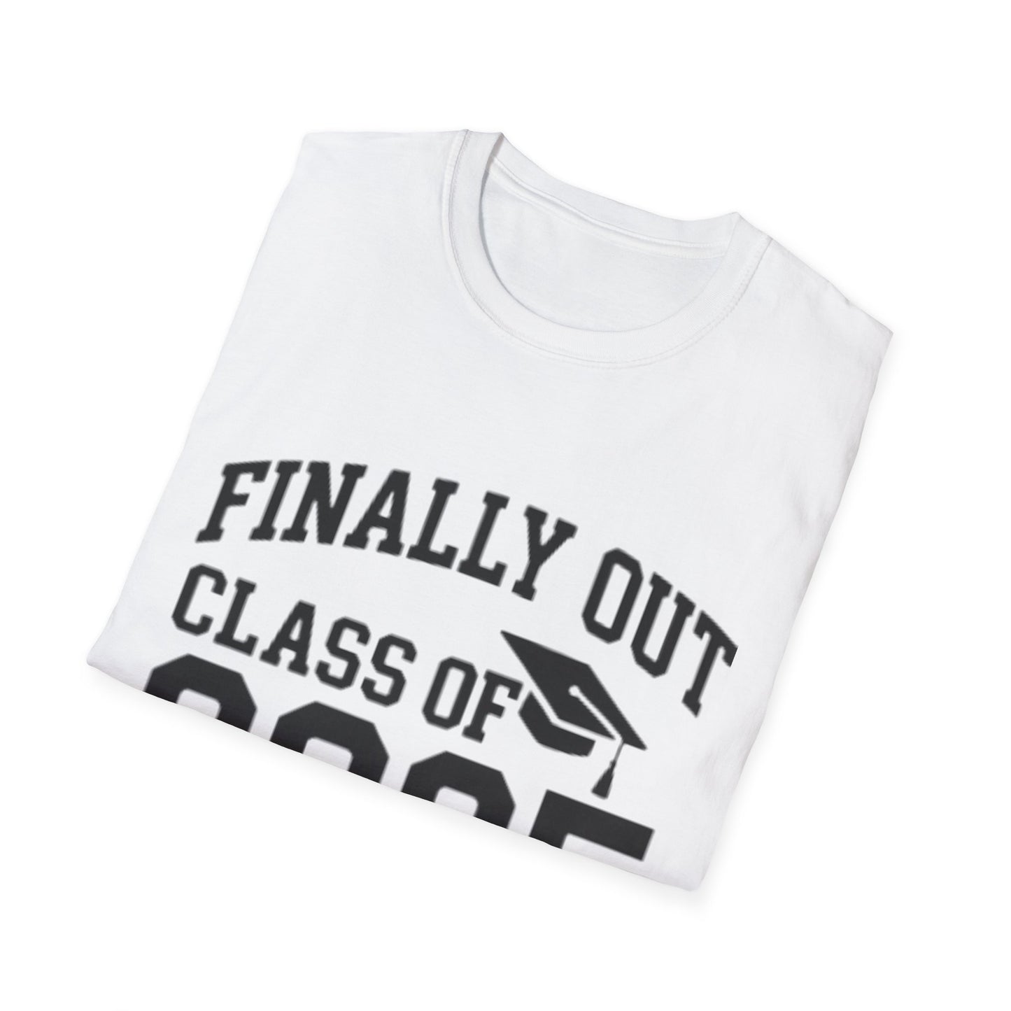 Graduation T-Shirt: Finally Out Class of 2025 Unisex Softstyle Tee