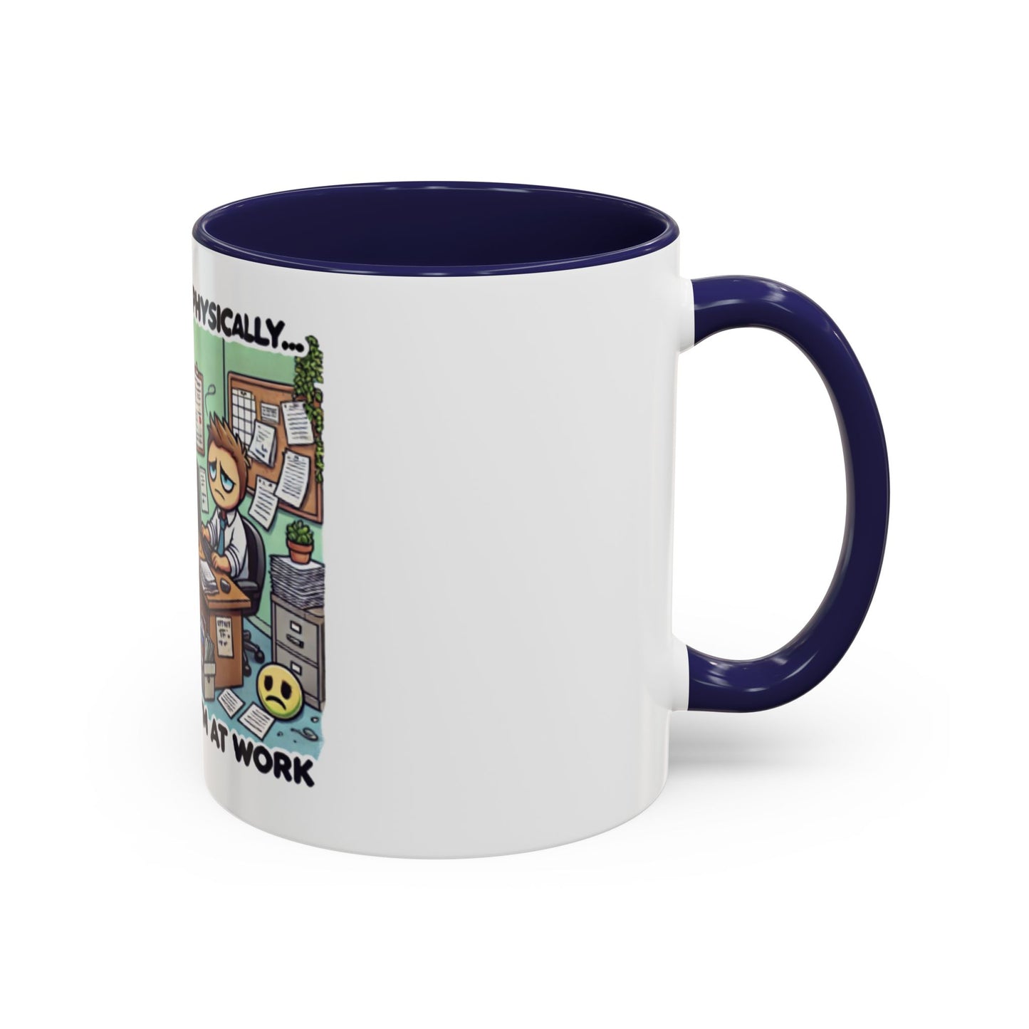 Humorous Dual-Design Coffee Mug - 'Mentally on a Beach, Physically at Work'