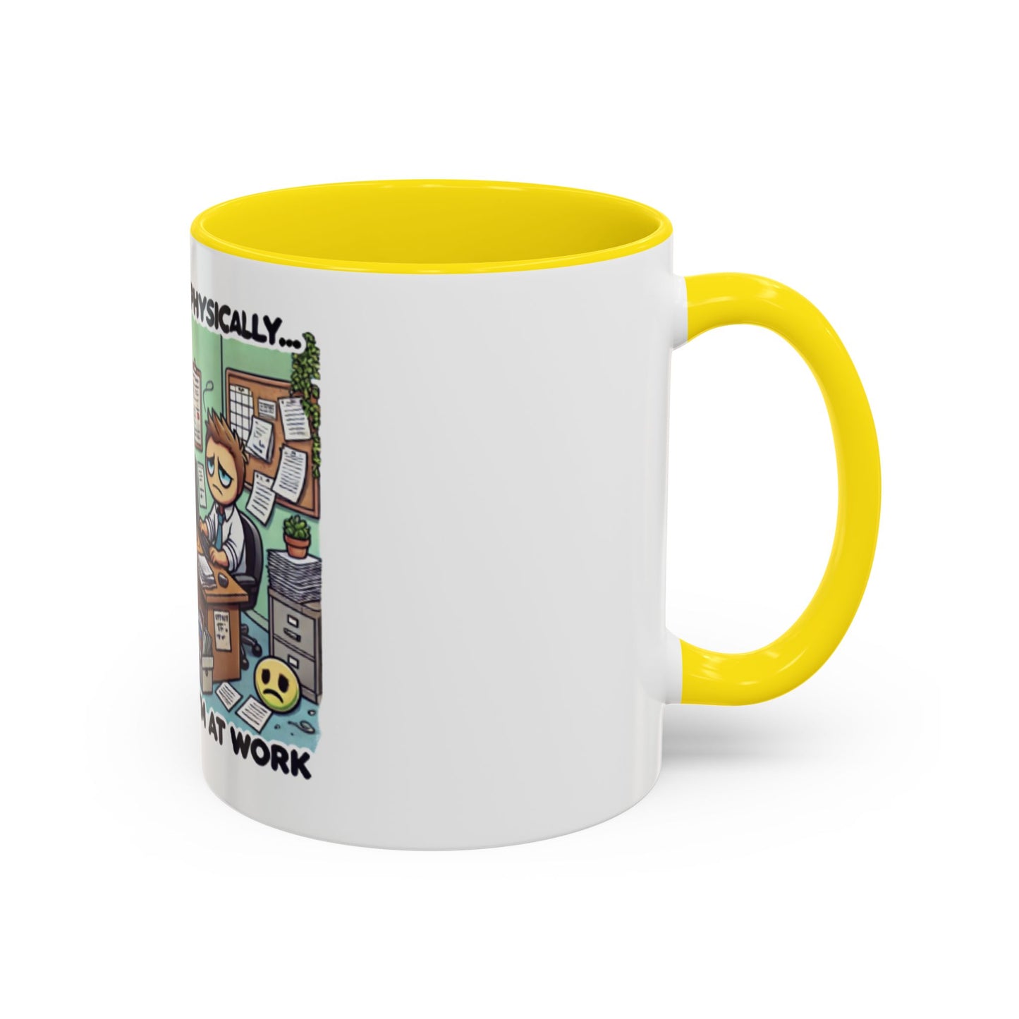 Humorous Dual-Design Coffee Mug - 'Mentally on a Beach, Physically at Work'